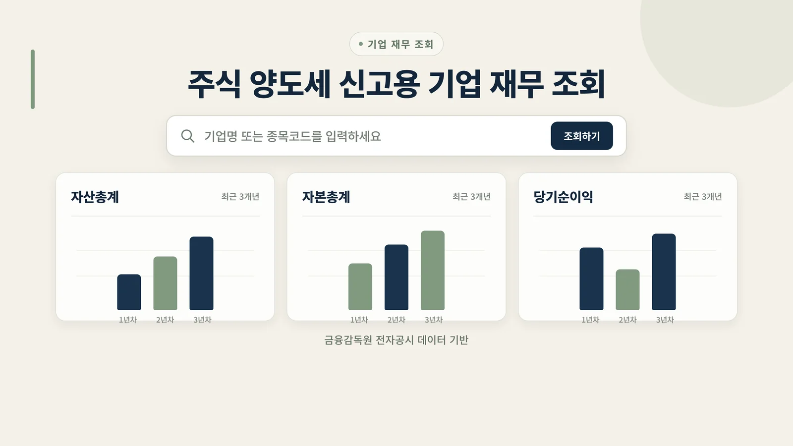 기업 재무 조회 기능 소개